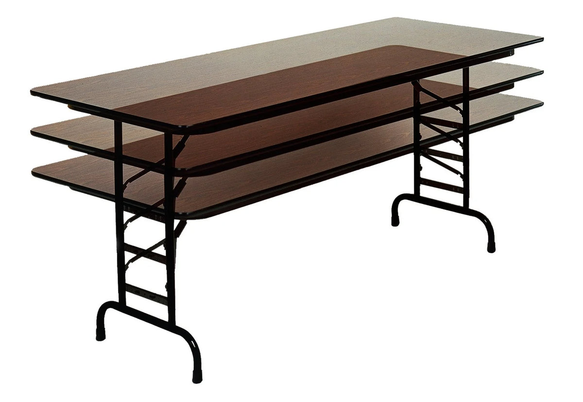 Adjustable Height Folding Table, Walnut G491991