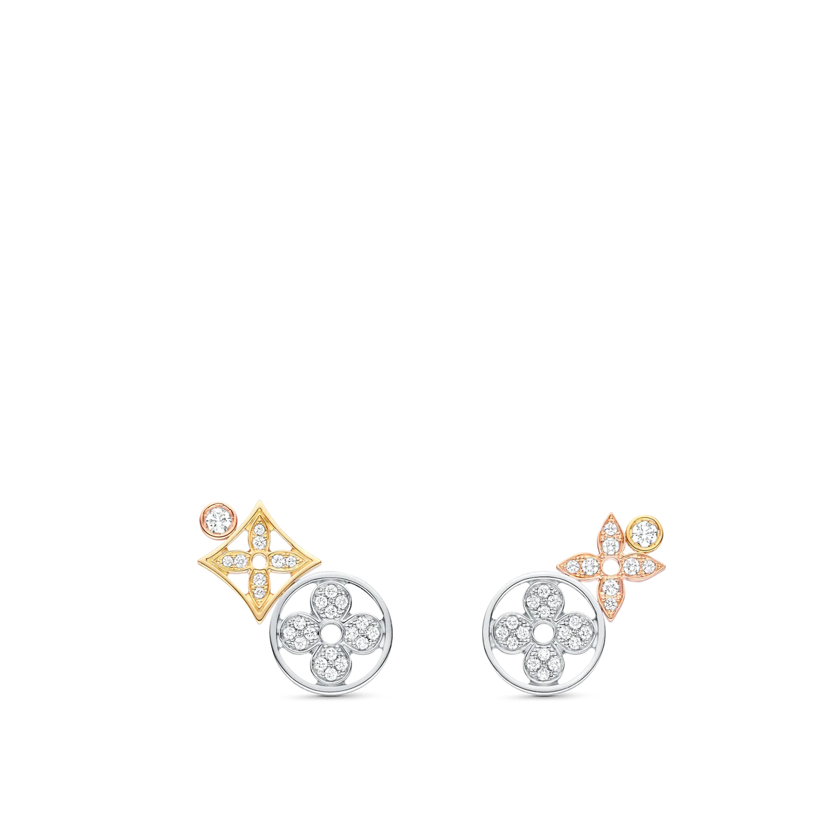 Gold and Diamond Stud Earrings B7410