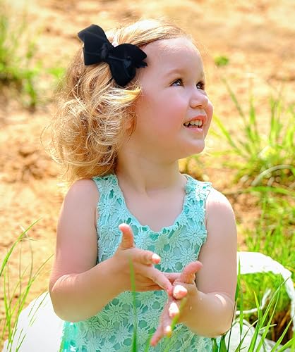 Velvet Hair Bows with a Knot Wrap Center on a Clip, 6 Inch, Red U837837