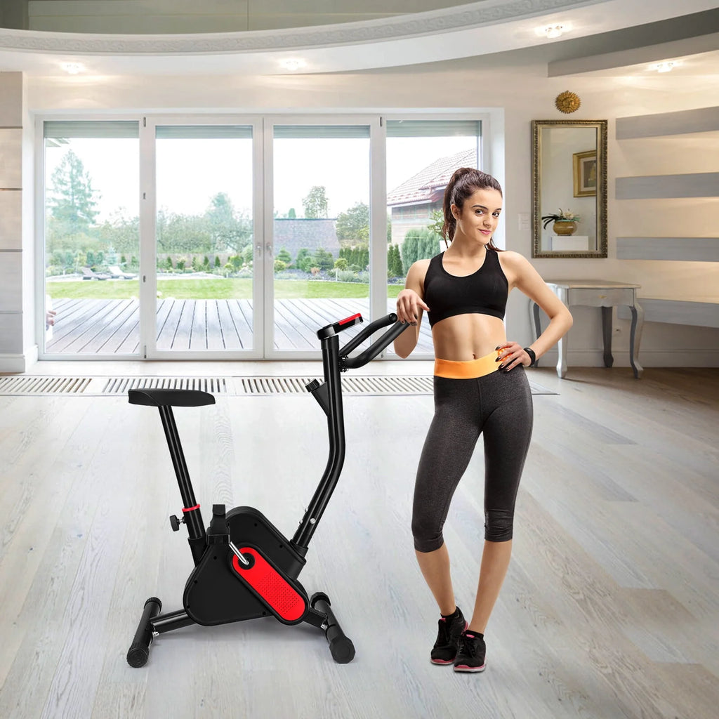 Stationary Indoor Cycling Bike with Seat Cushion and Digital Display P3572