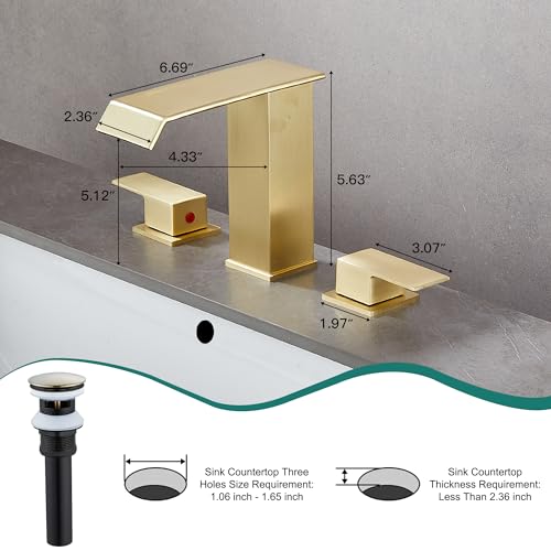 White Gold Single Handle Vessel Sink Faucet with Pop Up Drain N710002