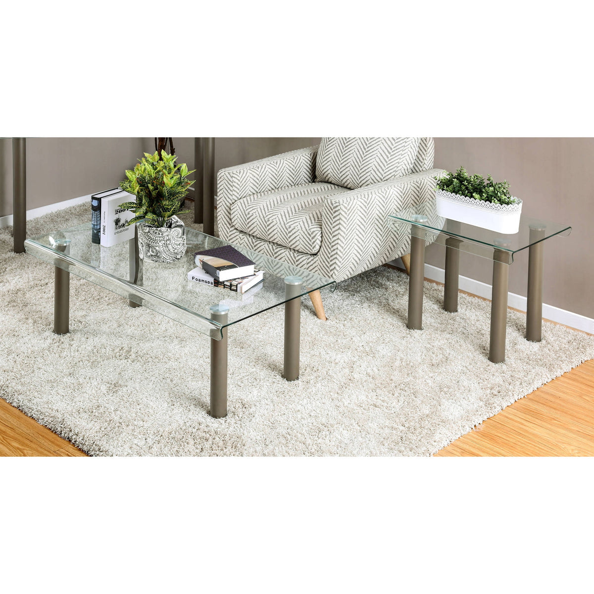 Contemporary 2-Piece Coffee Table Set K44640