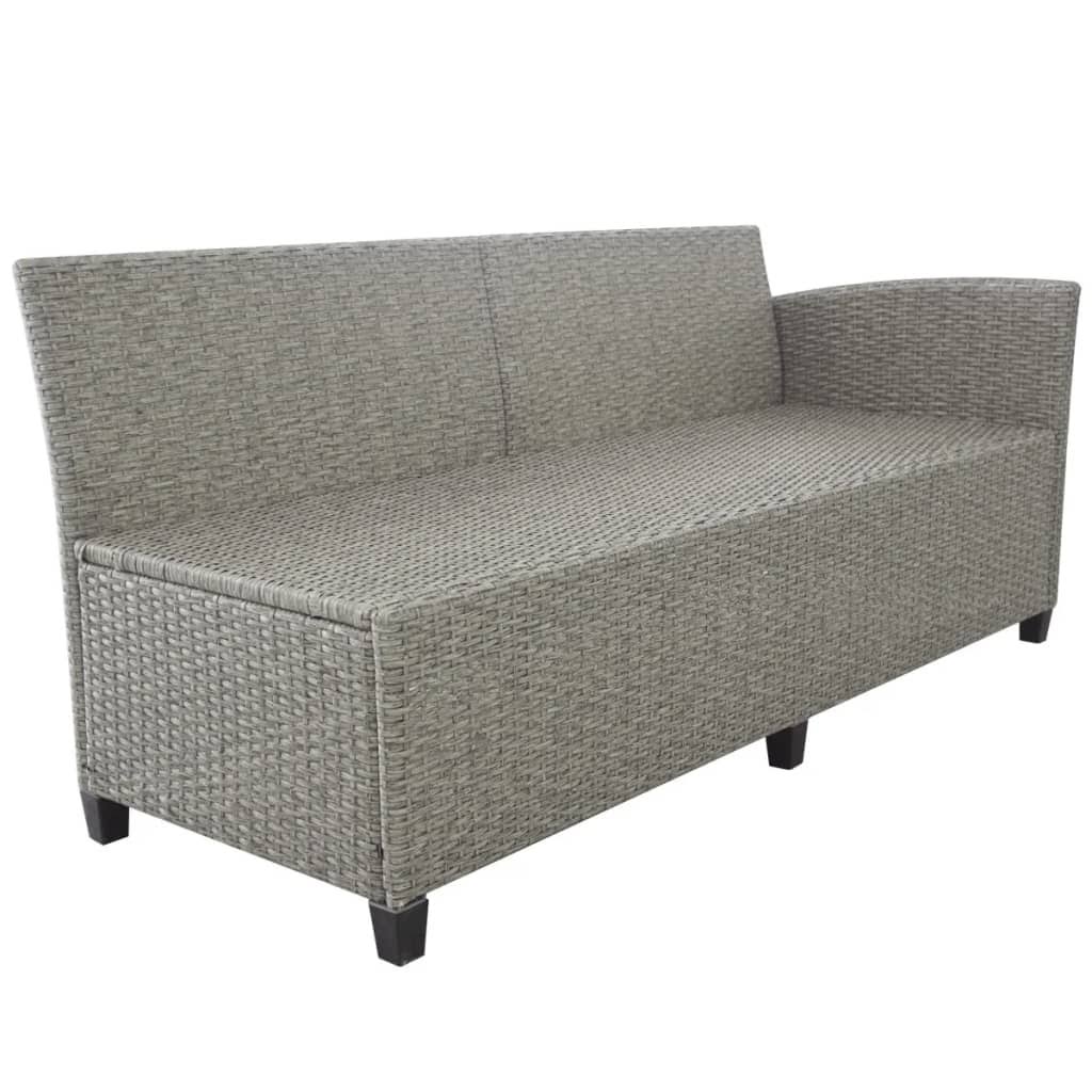 Gray Poly Rattan Garden Corner Sofa Set 12 Piece K412941