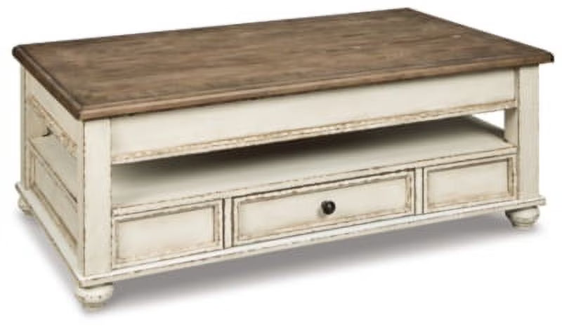 White/Brown Lift Top Coffee Table Q47792