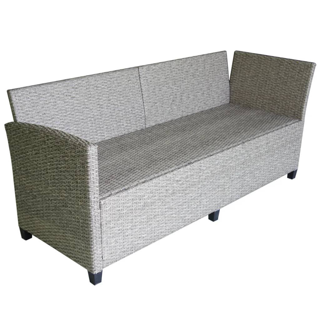 Gray Poly Rattan Garden Corner Sofa Set 12 Piece K412941