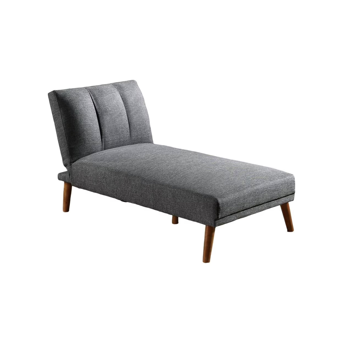 Gray Adjustable Chaise Lounger with Channel Tufting F61629