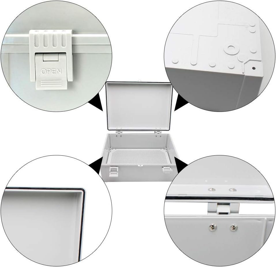Outdoor Electrical Box with Internal Mounting Panel, Hinged Cover, Plastic N3810