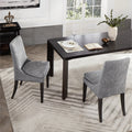 Upholstered Dining Chair Set of 2 Pebble Gray B1483