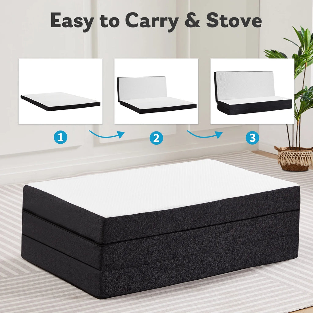 4-inch Tri Folding Memory Mattress with Removable Cover O2461