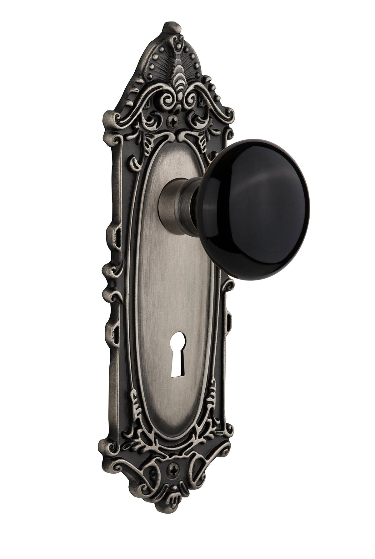 Black Porcelain Door Knob S255