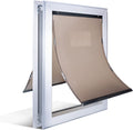 Dog Door with Slide-in Lock Panel and Magnetic Double Flaps, Aluminum Frame Pet Door (Medium) J9720