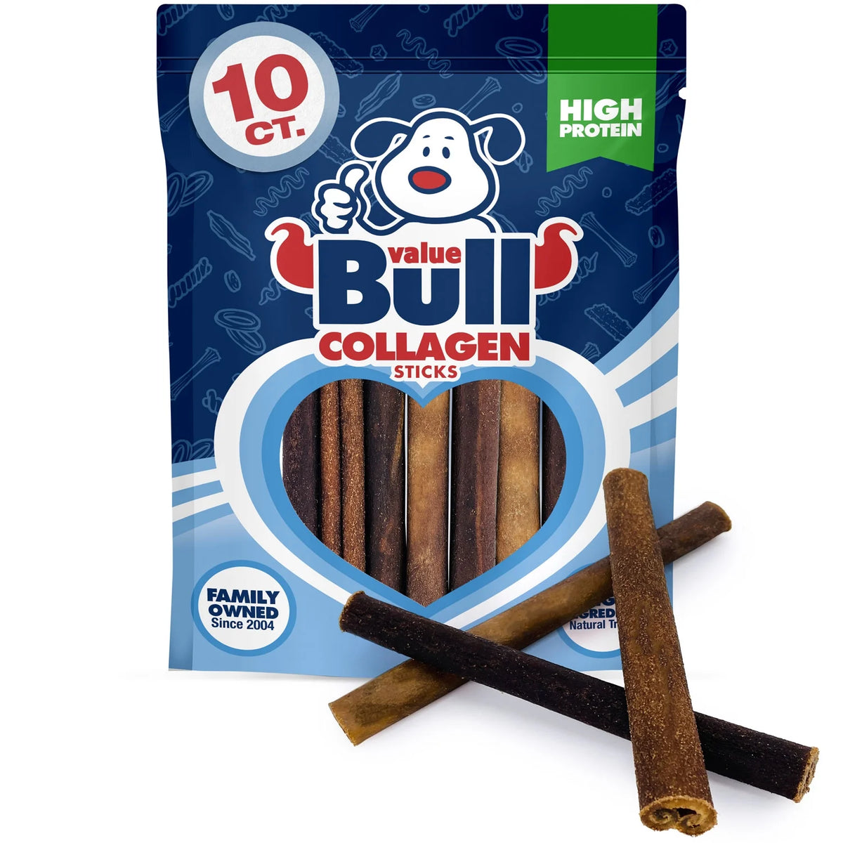 Collagen Sticks Beef Dog Chews Medium 6 Inch 10 Count O305