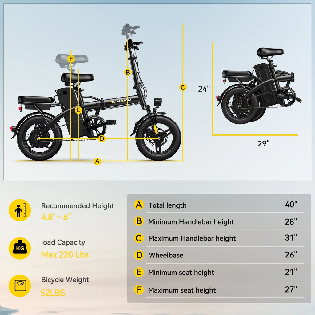Folding Electric Bike 400W Motor 36V 15Ah Battery L233