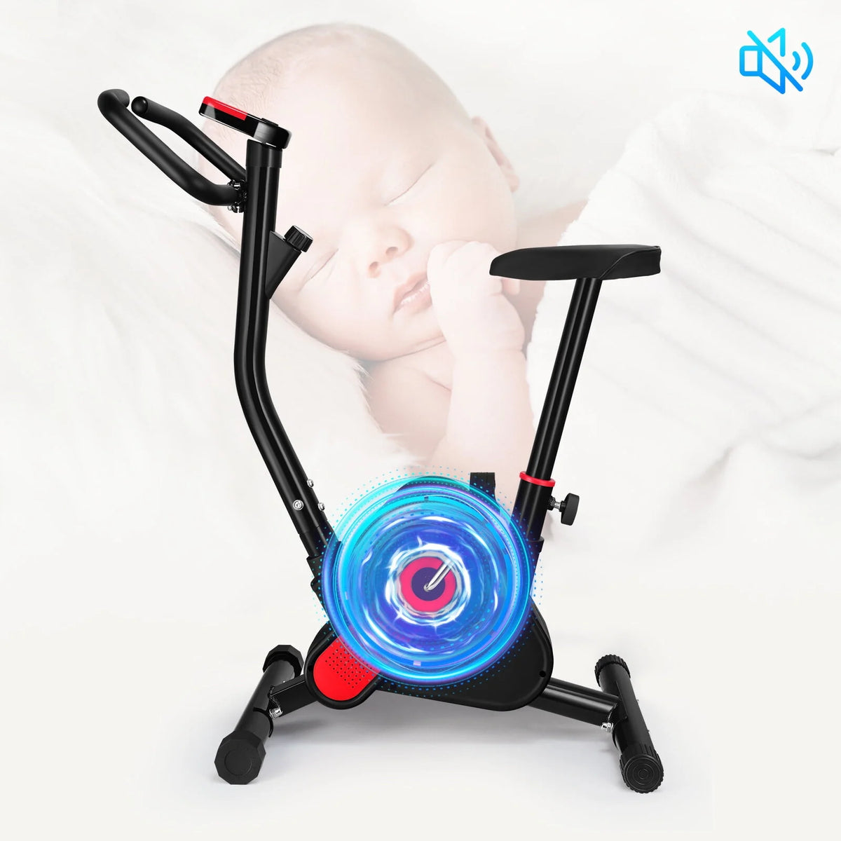Stationary Indoor Cycling Bike with Seat Cushion and Digital Display P3572