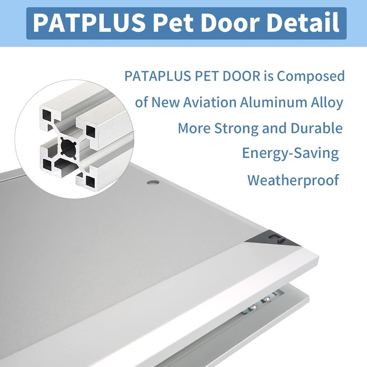 Dog Door with Slide-in Lock Panel and Magnetic Double Flaps, Aluminum Frame Pet Door (Medium) J9720