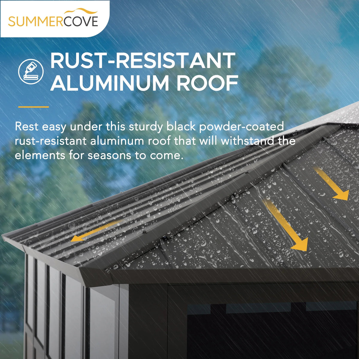 Black Hardtop Outdoor Aluminum Sunroom P90878