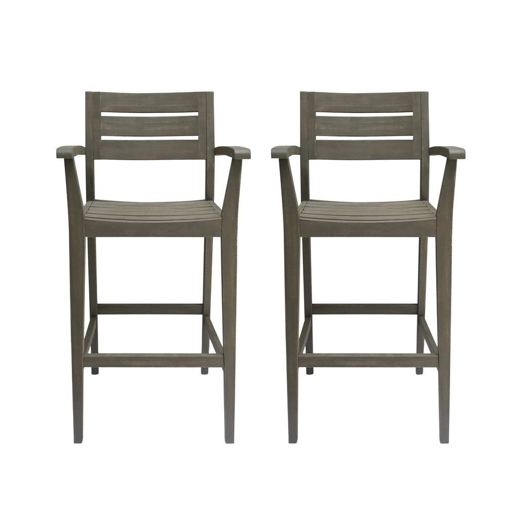 Acacia Wood Barstool Set of 2 P8977