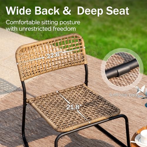 3 Pieces Outdoor Wicker Bistro Set D107