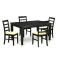 Black 5 Piece Microfiber Kitchen Table Set S70196