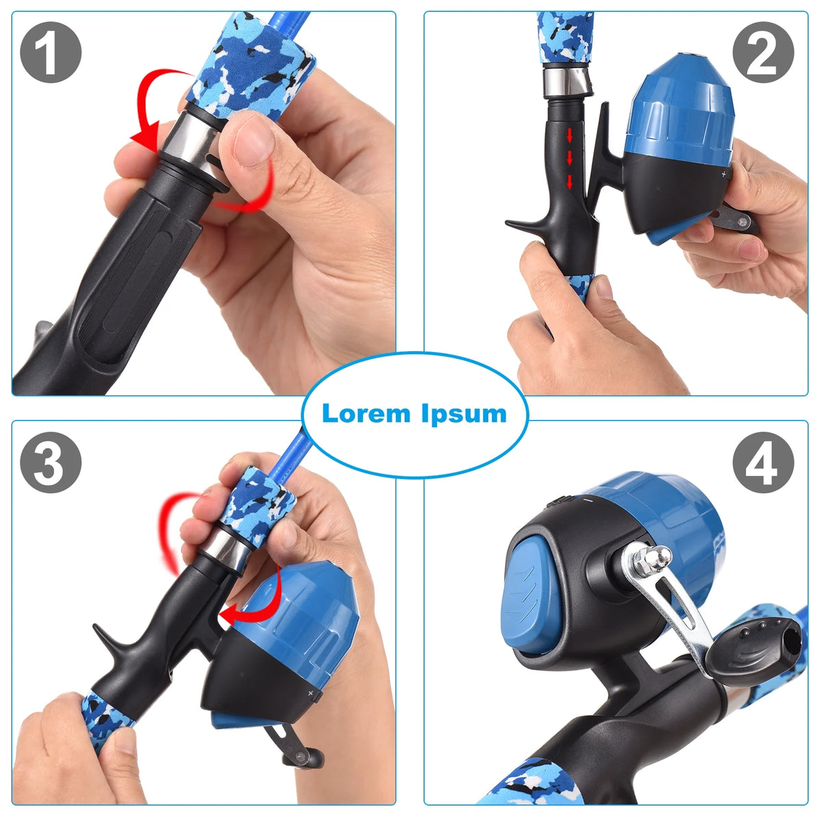 Kids Fishing Rod and Reel Combo 1.2m/1.5m Telescopic Casting Rod with Spincast Reel and Carry Bag Q8240