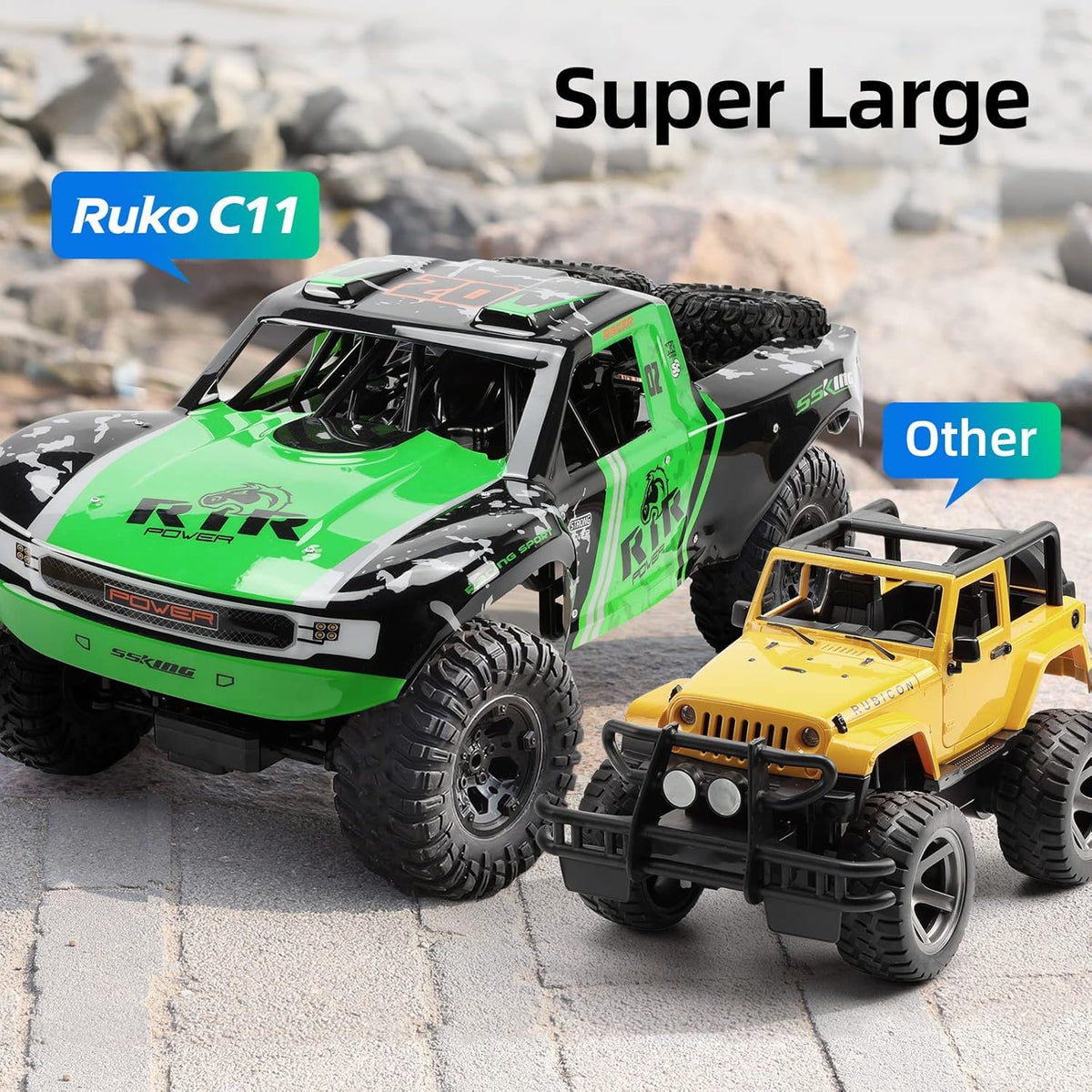 2.4 GHz Waterproof 4WD RC Monster Truck with 2 Rechargeable Batteries G9568
