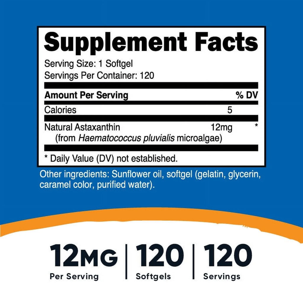 Astaxanthin 12mg, 120 Softgels Supplement B82617
