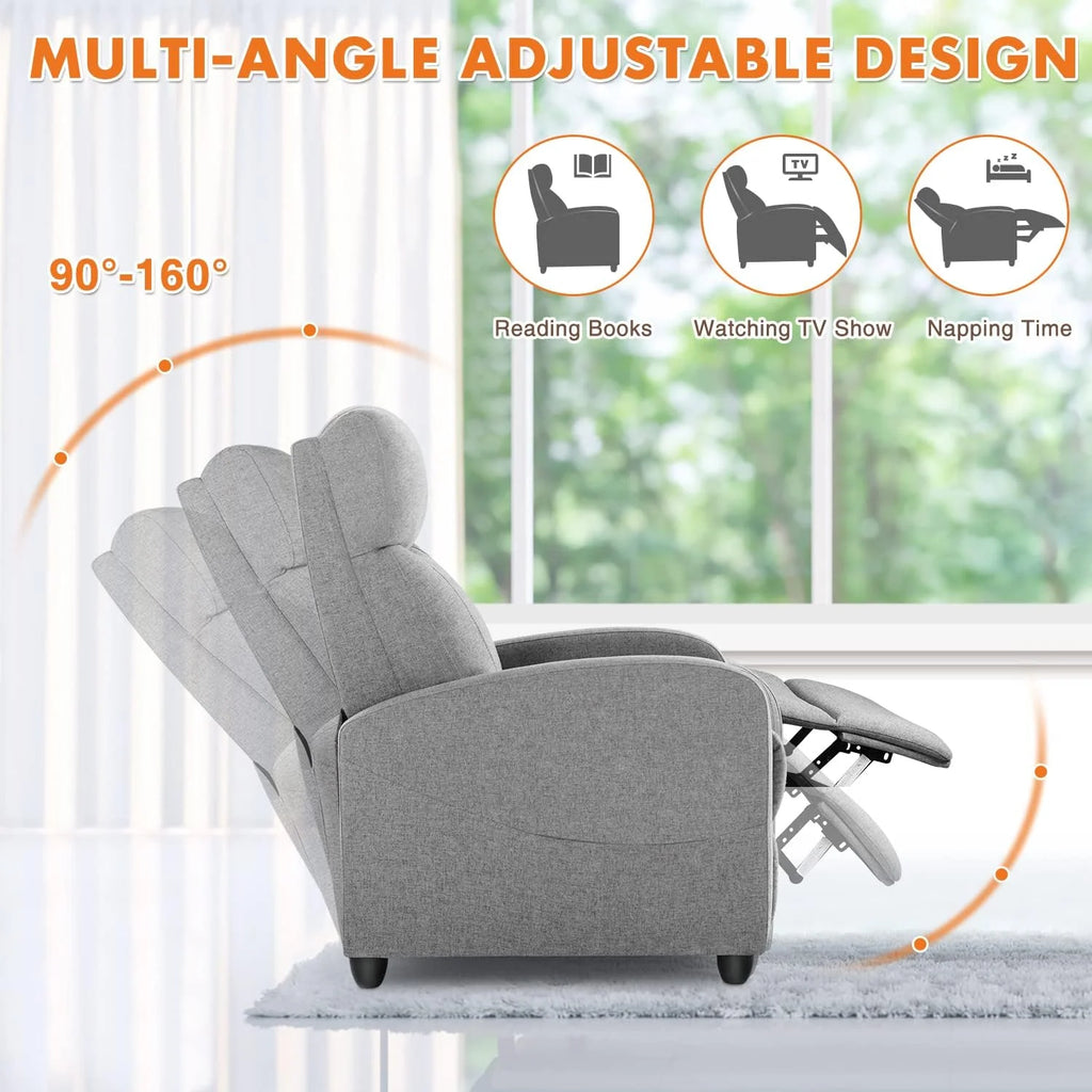 PU Leather Recliner Chair with Lumbar Support B469511