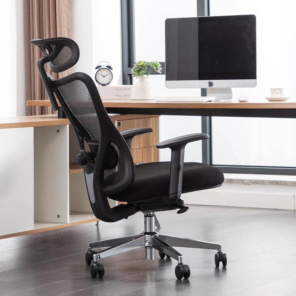 Ergonomic High Back Mesh Office Chair with Lumbar Support and Headrest Black I9835