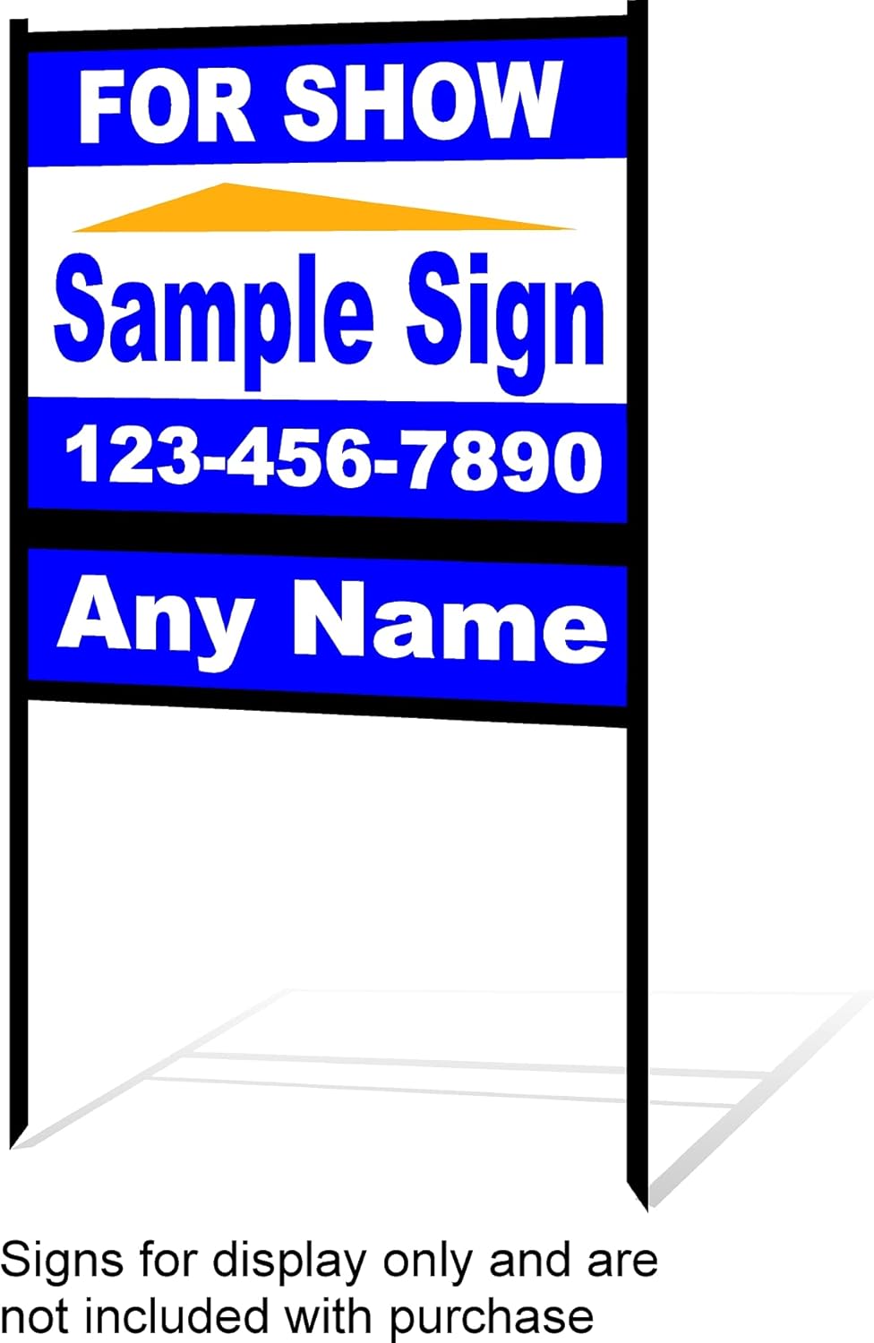 18 x 24 Metal H-Frame Yard Sign with Rider, Black (Pack of 3) W5590