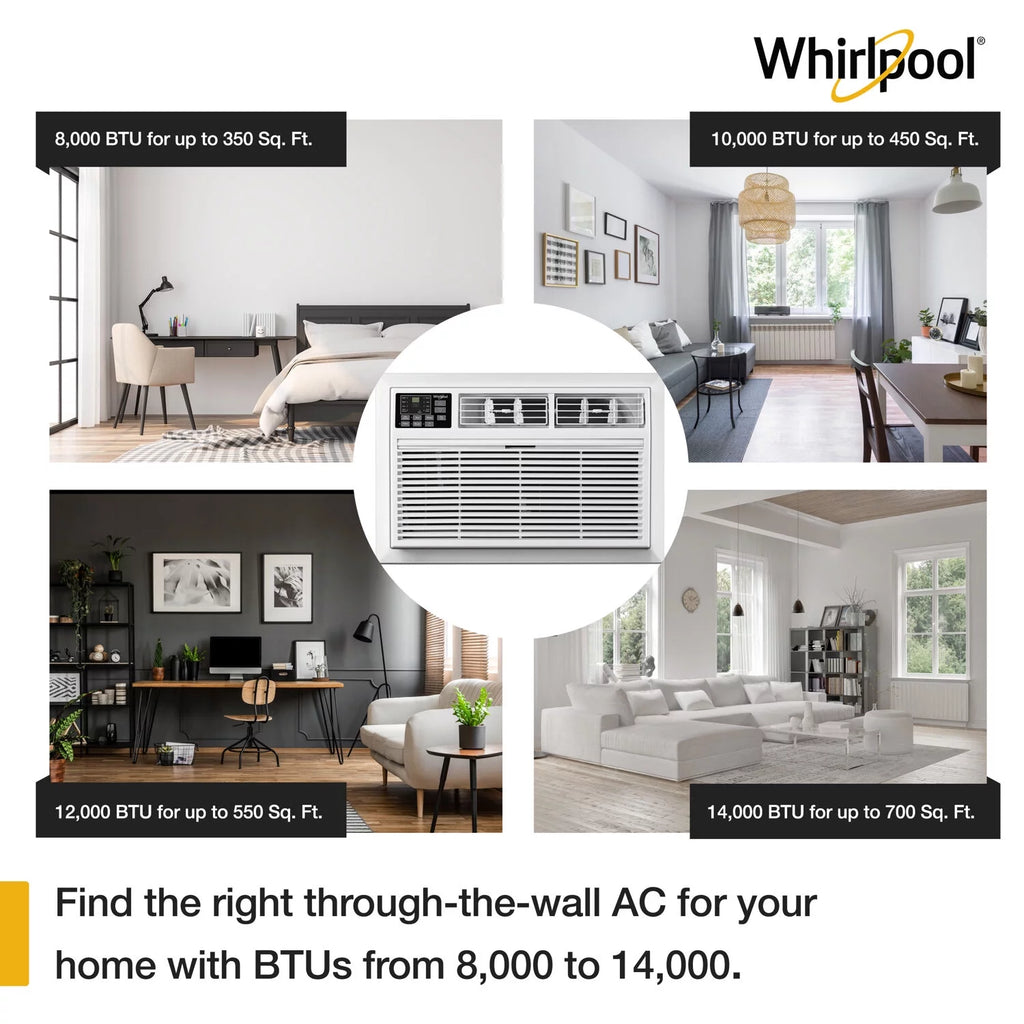 8000 BTU 115-Volt Wall Air Conditioner with Remote, White K13422
