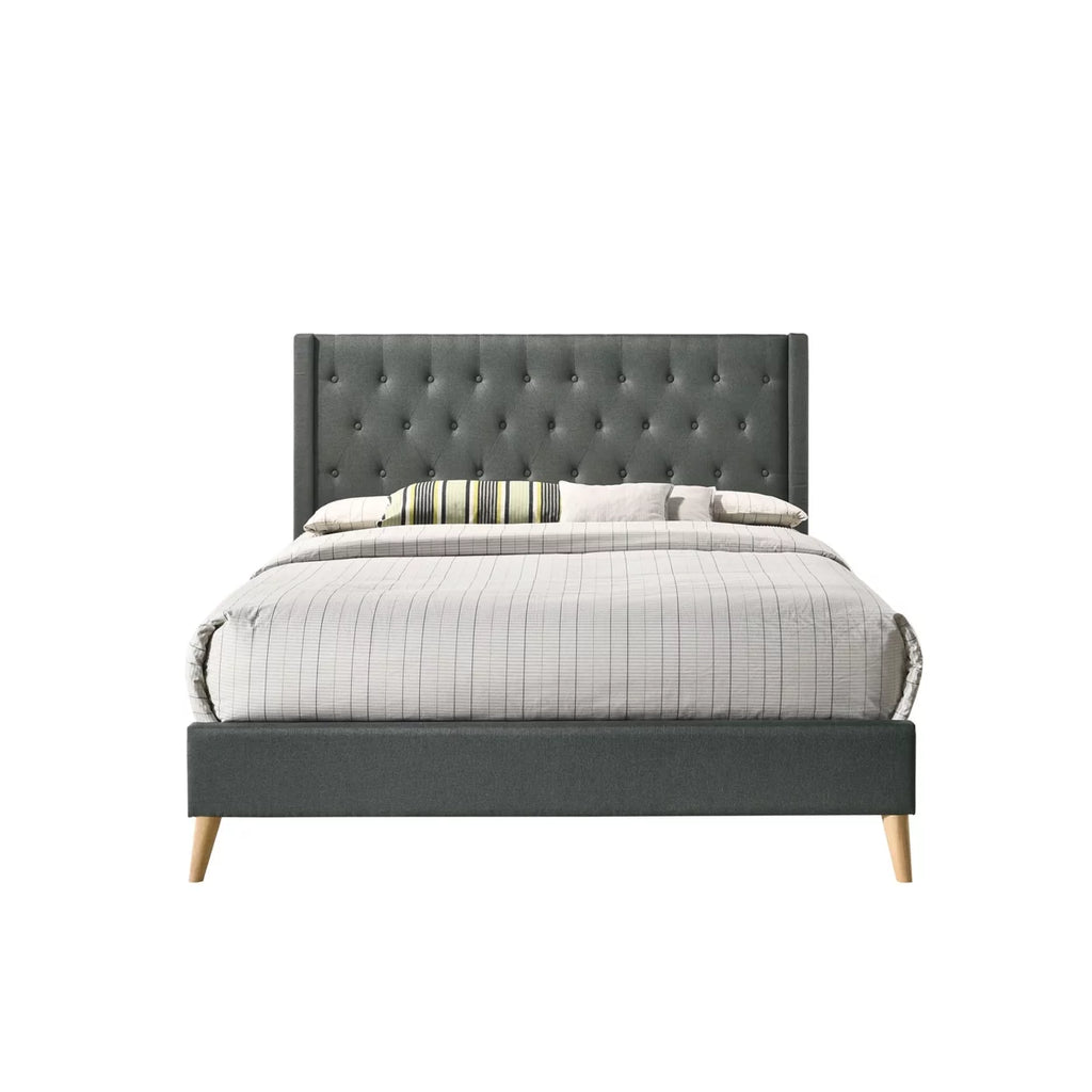 Gray Full Tufted Panel Bed Y578623