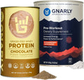 Grass-Fed Protein Supplement Chocolate 32.0oz and Caffeine Free Preworkout Strawberry Lemonade 14.82oz Q4289