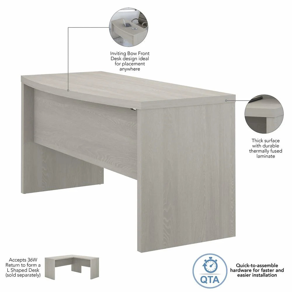Gray Sand Desk and Credenza with Drawers O448226