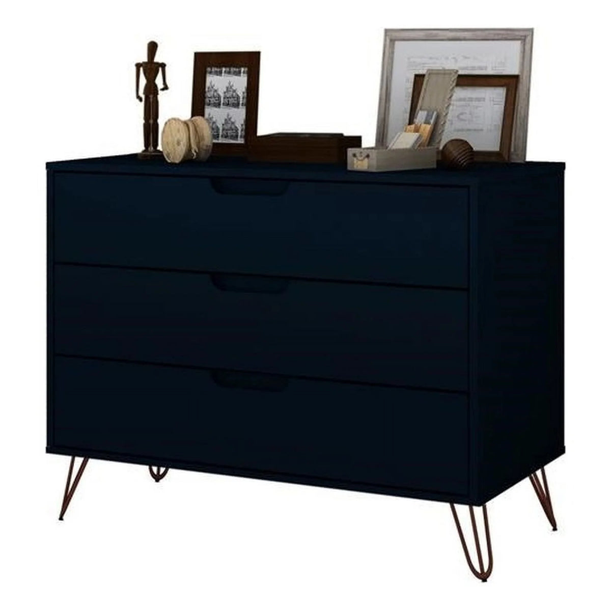 3-Drawer Mid-Century Wood Dresser U667