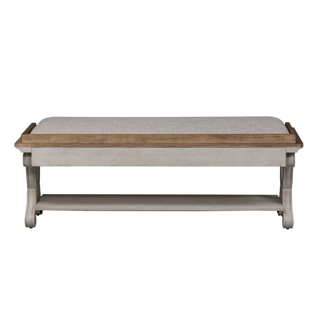 White Bed Bench W749502