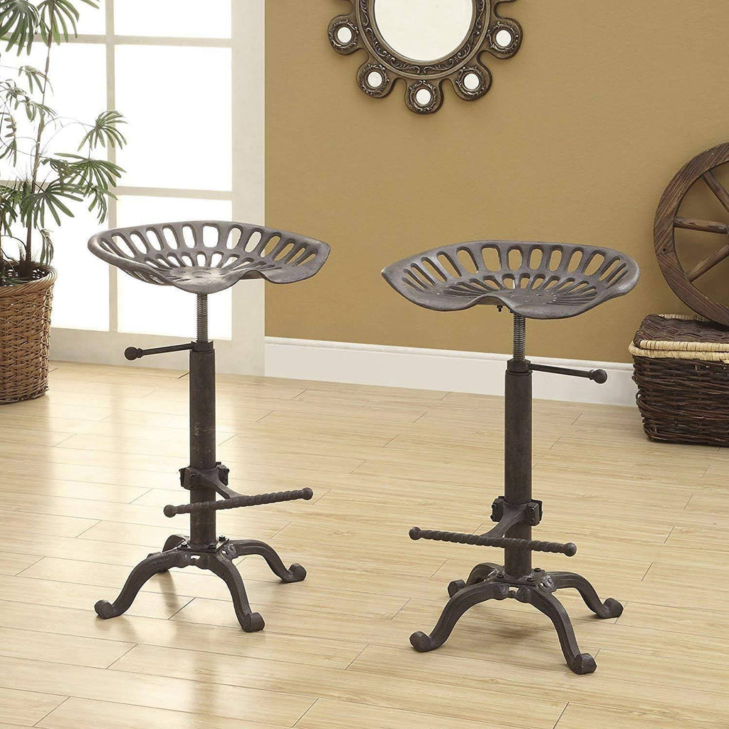 Rustic Industrial Farmhouse Tractor Seat Adjustable Bar Stool D281