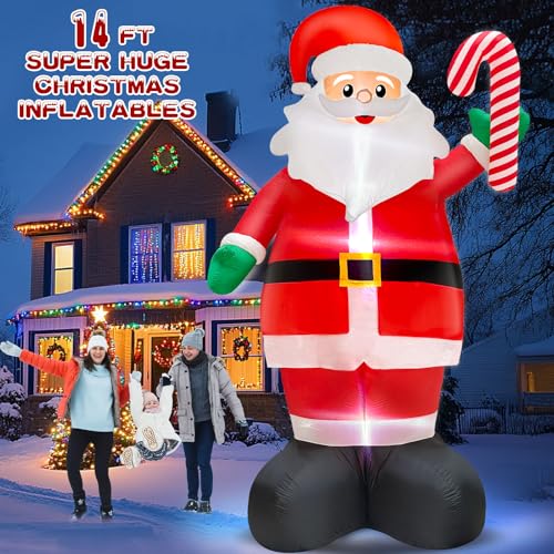 14 FT Inflatable Santa Claus with Built-in LED Lights L5630