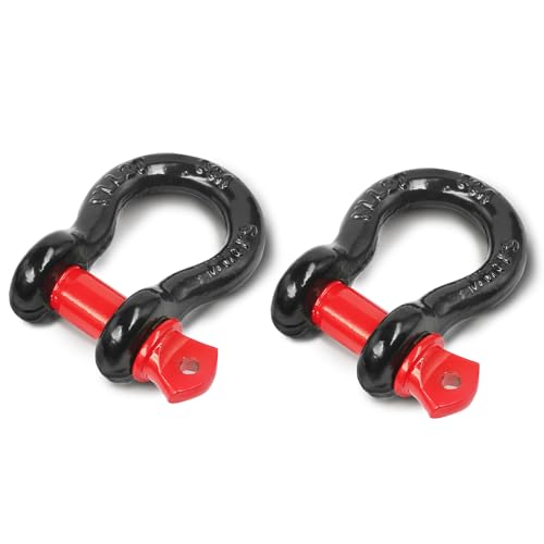 2 Pcs 1/2" D Ring Shackle 12 Ton with 5/8" Pin C73384