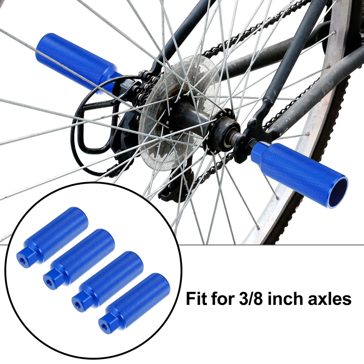 2 Pair Aluminum Alloy Bicycle Footrest Pegs Blue I197