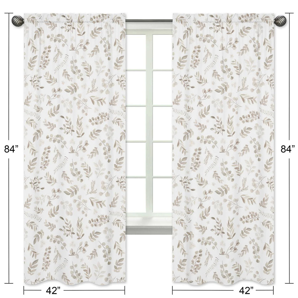 Botanical Taupe Window Panels, Set of 2 Q55766