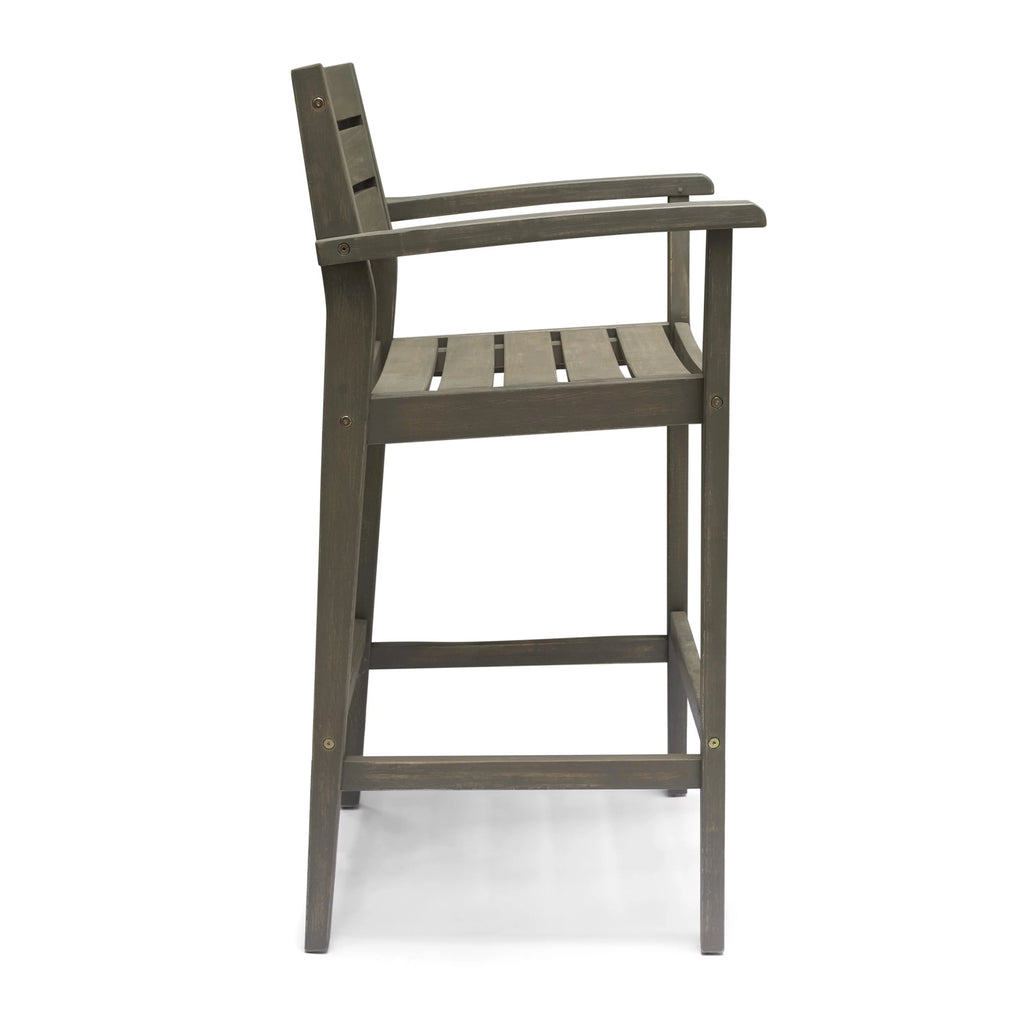 Acacia Wood Barstool Set of 2 P8977