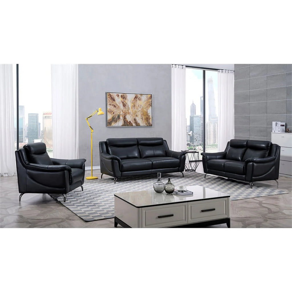 Black Genuine Leather Sofa T780910