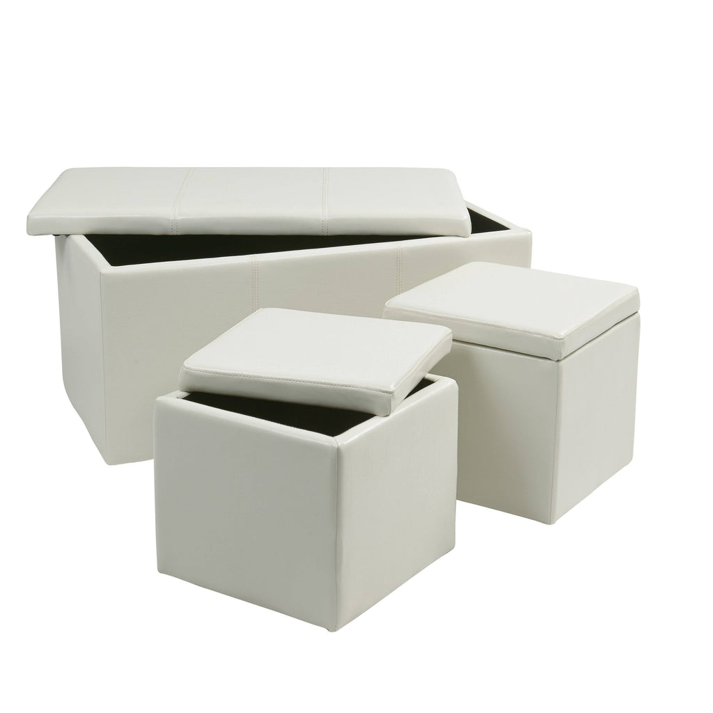 Purple Vinyl Ottoman Set R37033