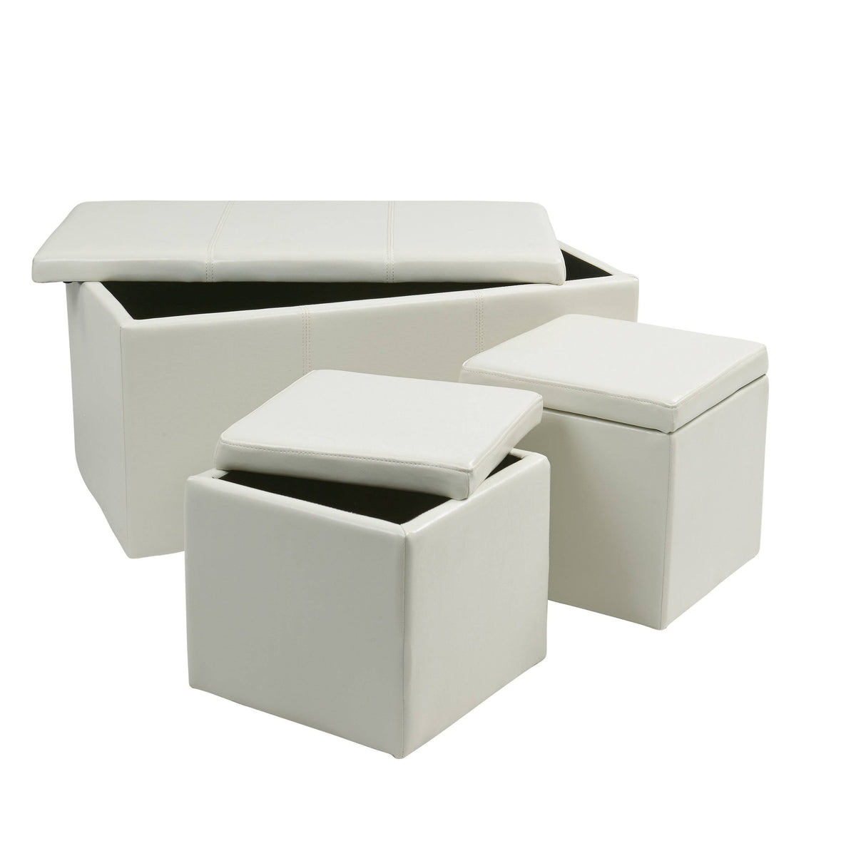 Purple Vinyl Ottoman Set R37033