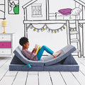 Folding Convertible Kids Play Couch, 4 Pieces, Blue Lagoon E73549