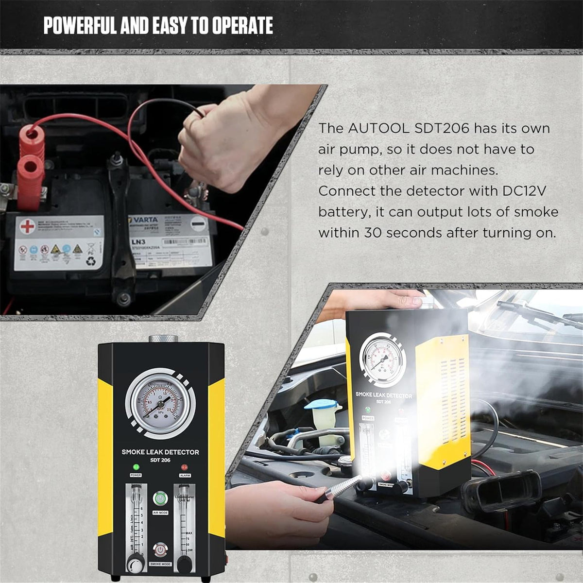 Automotive Smoke Machine Leak Detector EVAP 12V Car Pipe System Smoke Tester with Adjustable Flow Meter N82957