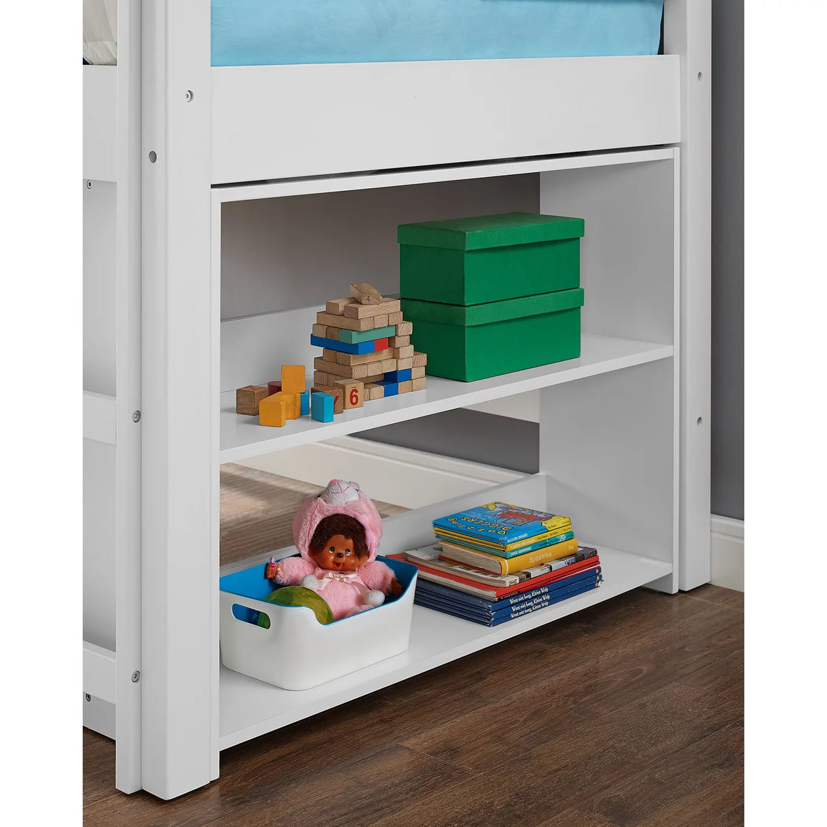 Twin Low Loft Bed with Desk, White T124473