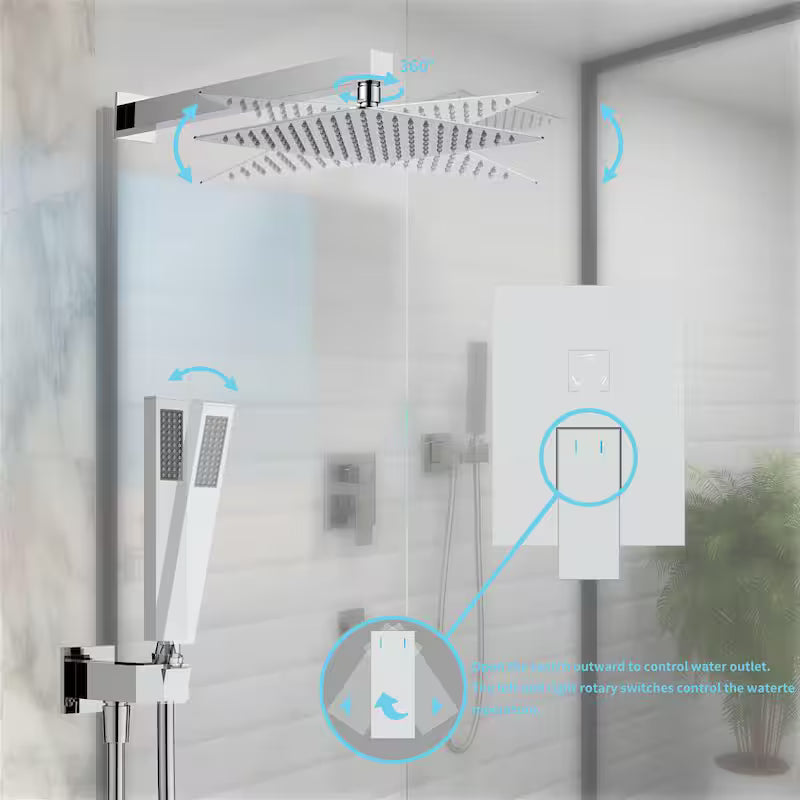 Single-Handle 3-Spray Tub and Shower Faucet Combo with Hand Shower in Chrome S389317