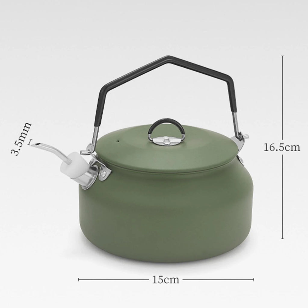 1L Camping Water Kettle Teapot Green R7663