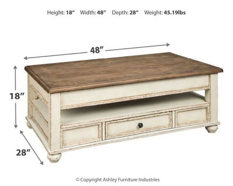 White/Brown Lift Top Coffee Table Q47792